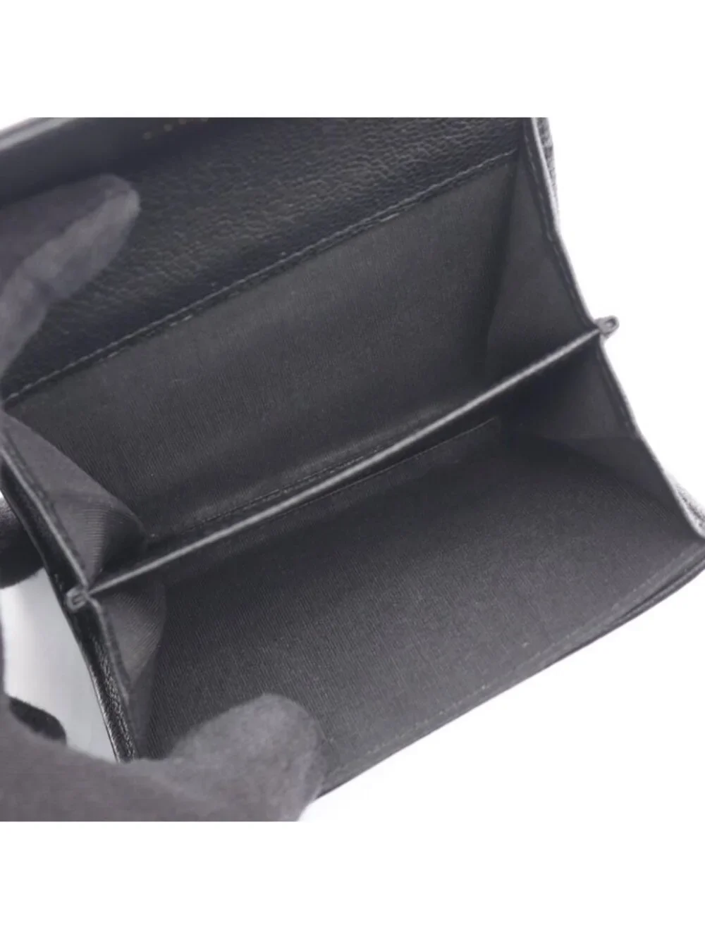 Chanel Coin Purse CC Logo Black Leather